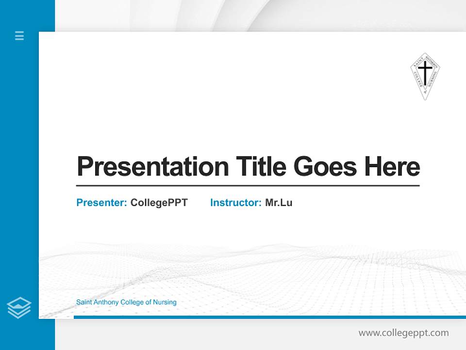 Saint Anthony College of Nursing Thesis Proposal/Graduation Defense PPT Template4:3 ratio PPT effect preview image1