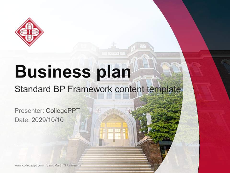 Saint Martin’S University Competition/Entrepreneurship Contest PPT Template4:3 ratio PPT effect preview image9