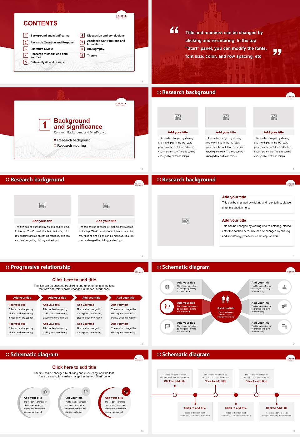 Seattle University Graduation Thesis Defense PPT Template16:9 ratio PPT effect preview image2