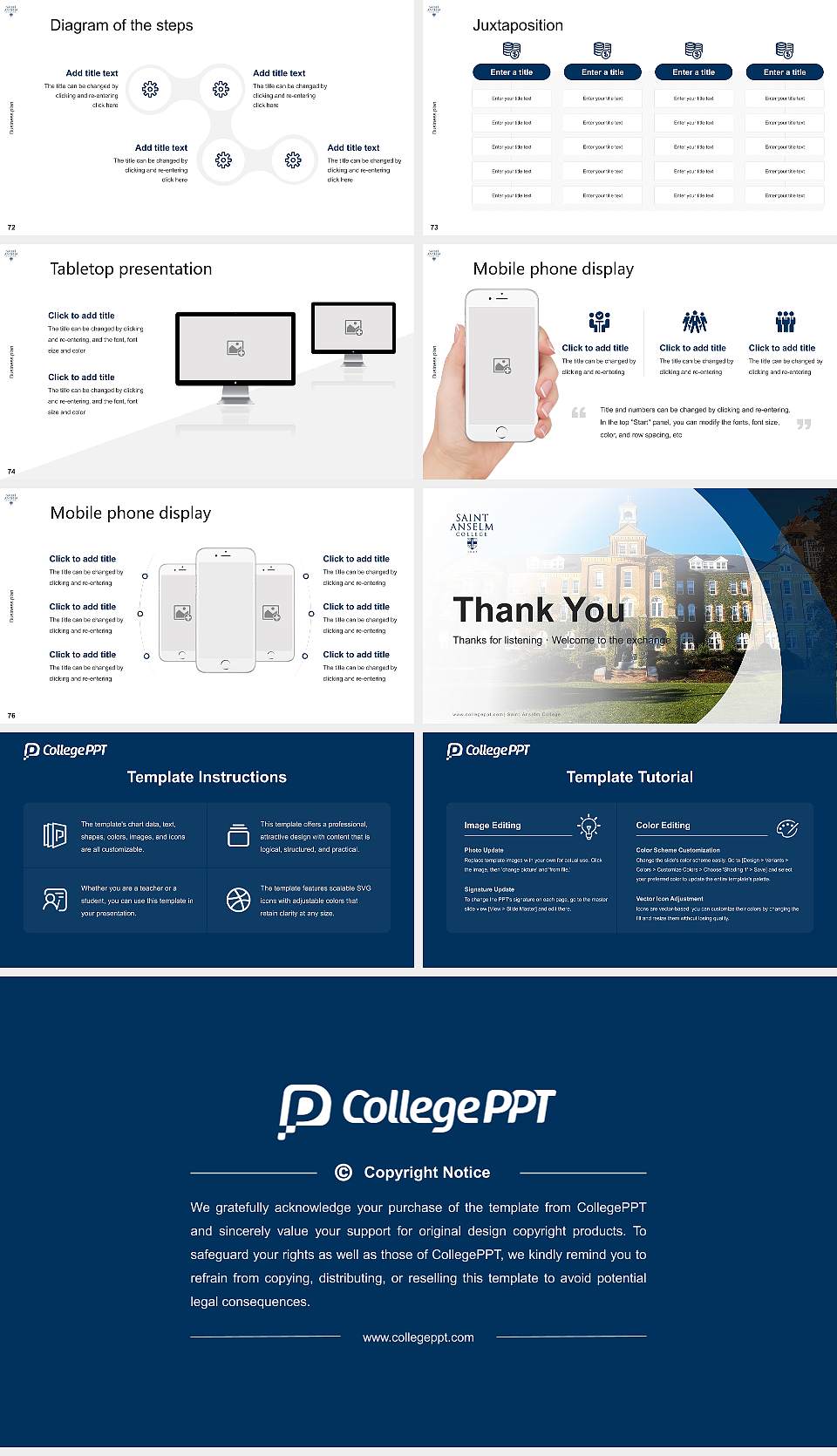 Saint Anselm College Competition/Entrepreneurship Contest PPT Template16:9 ratio PPT effect preview image9