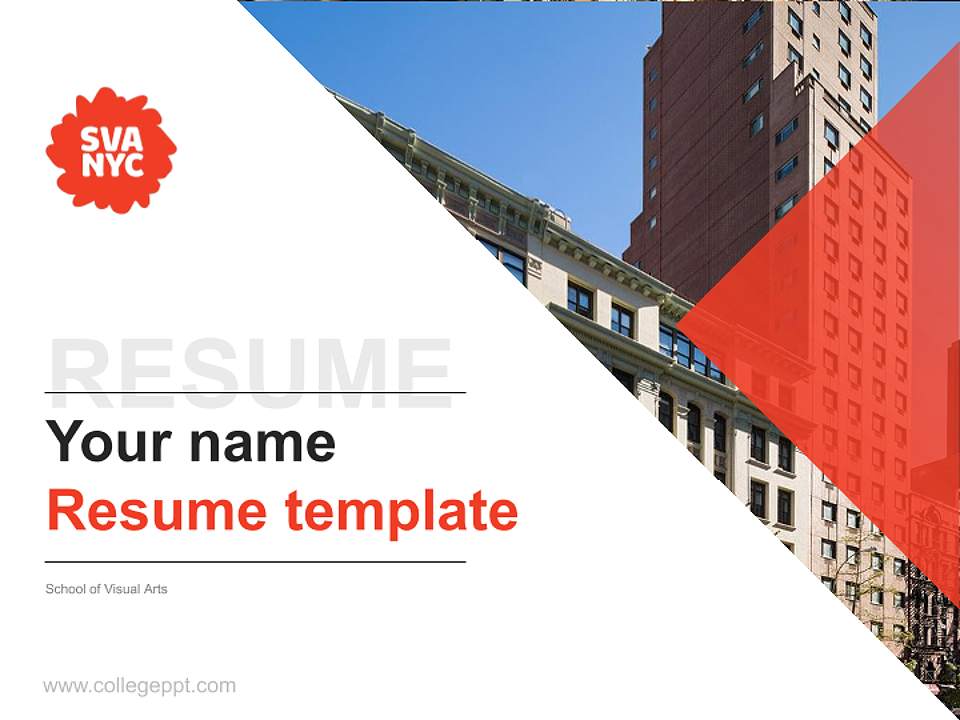 School of Visual Arts Resume PPT Template4:3 ratio PPT effect preview image5