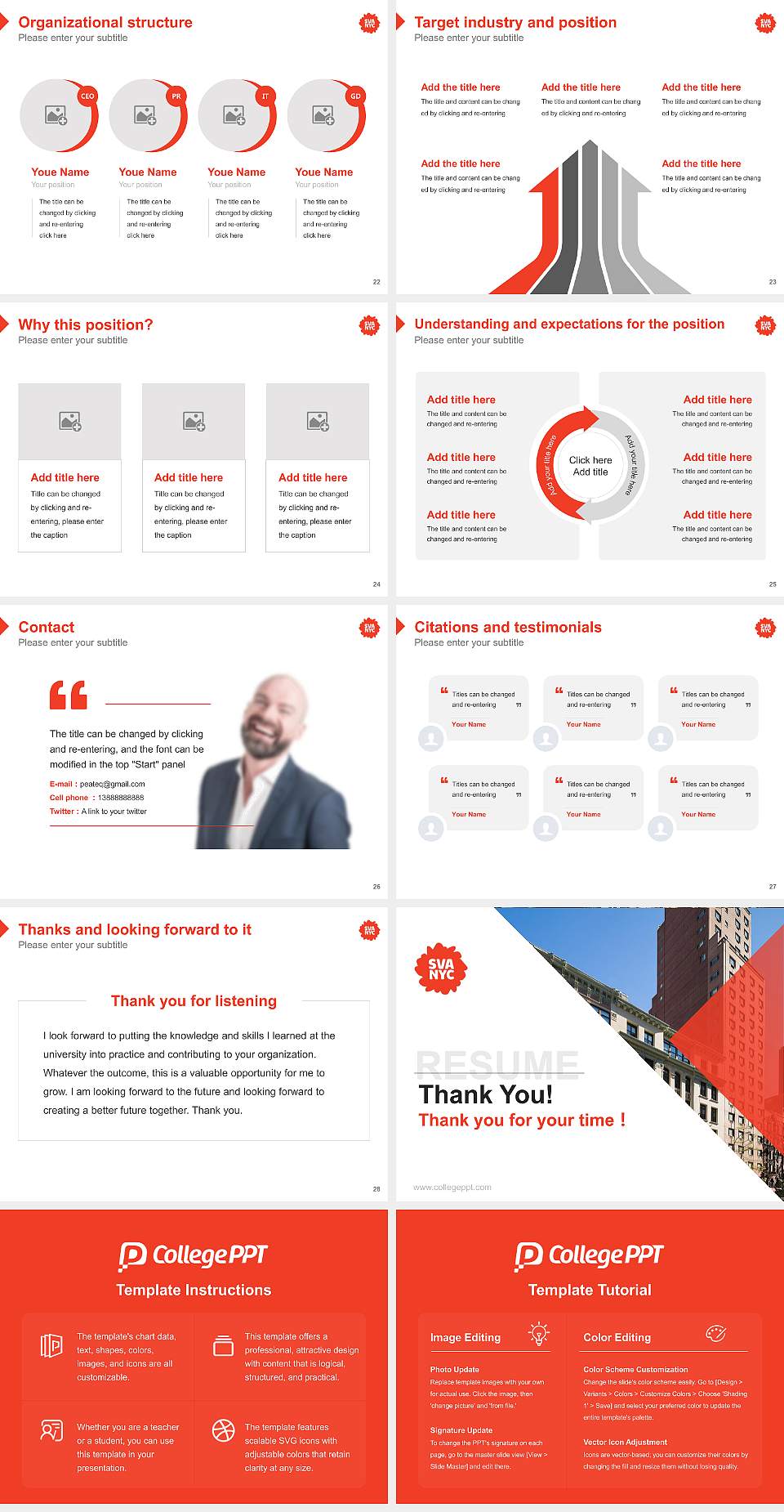 School of Visual Arts Resume PPT Template4:3 ratio PPT effect preview image4