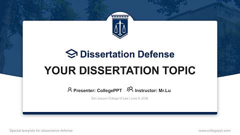 San Joaquin College of Law Graduation Thesis Defense PPT Template