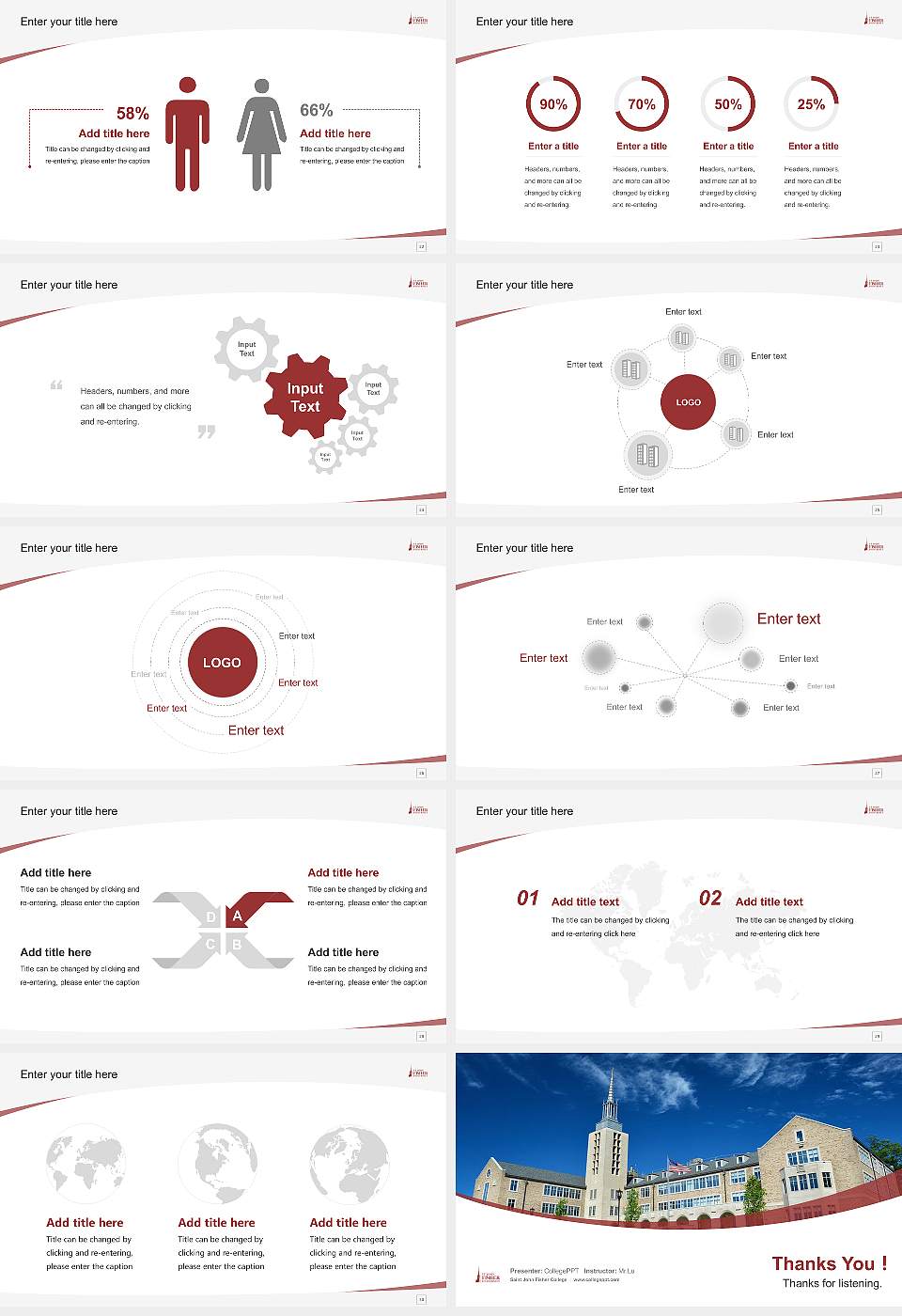 Saint John Fisher College Course/Courseware Creation PPT Template16:9 ratio PPT effect preview image4