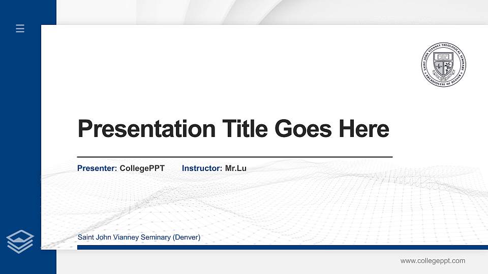 Saint John Vianney Seminary (Denver) Thesis Proposal/Graduation Defense PPT Template16:9 ratio PPT effect preview image