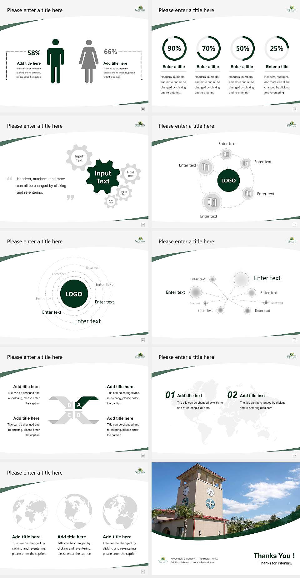 Saint Leo University Course/Courseware Creation PPT Template4:3 ratio PPT effect preview image4