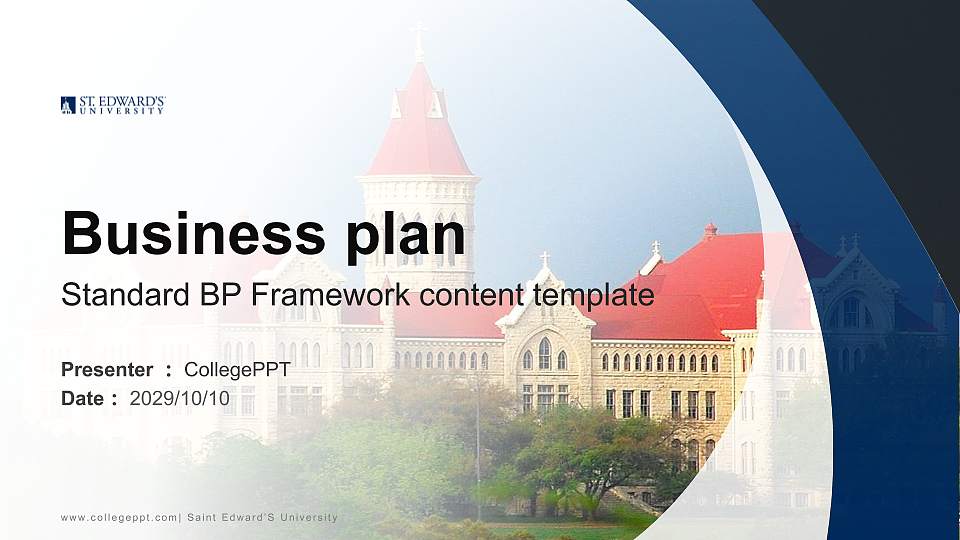 Saint Edward’S University Competition/Entrepreneurship Contest PPT Template16:9 ratio PPT effect preview image