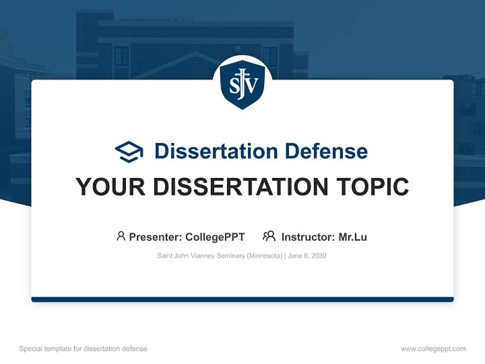 Saint John Vianney Seminary (Minnesota) Graduation Thesis Defense PPT Template4:3 ratio PPT effect preview image7