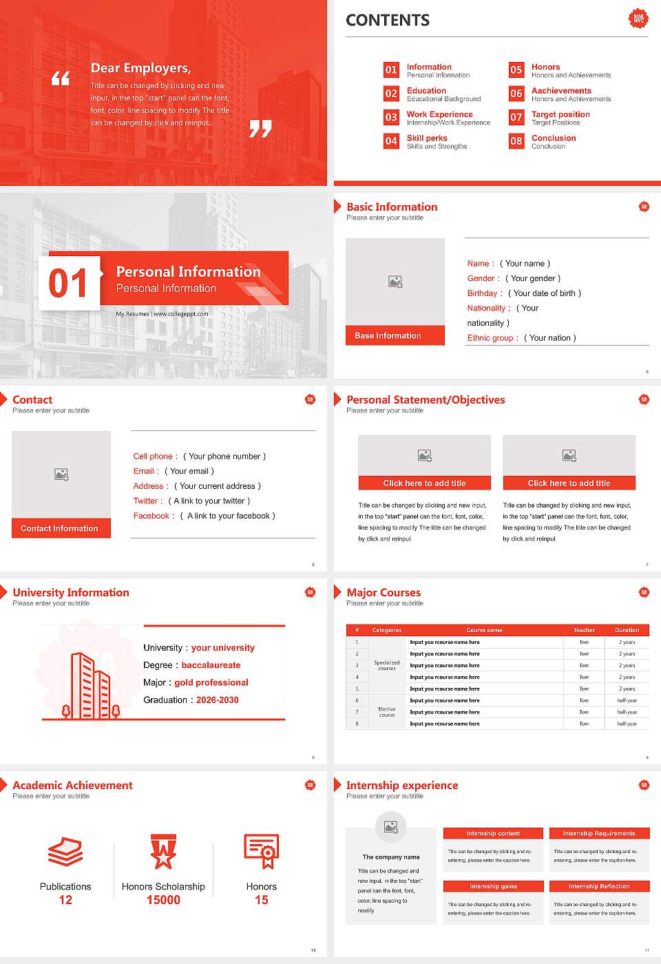 School of Visual Arts Resume PPT Template16:9 ratio PPT effect preview image2