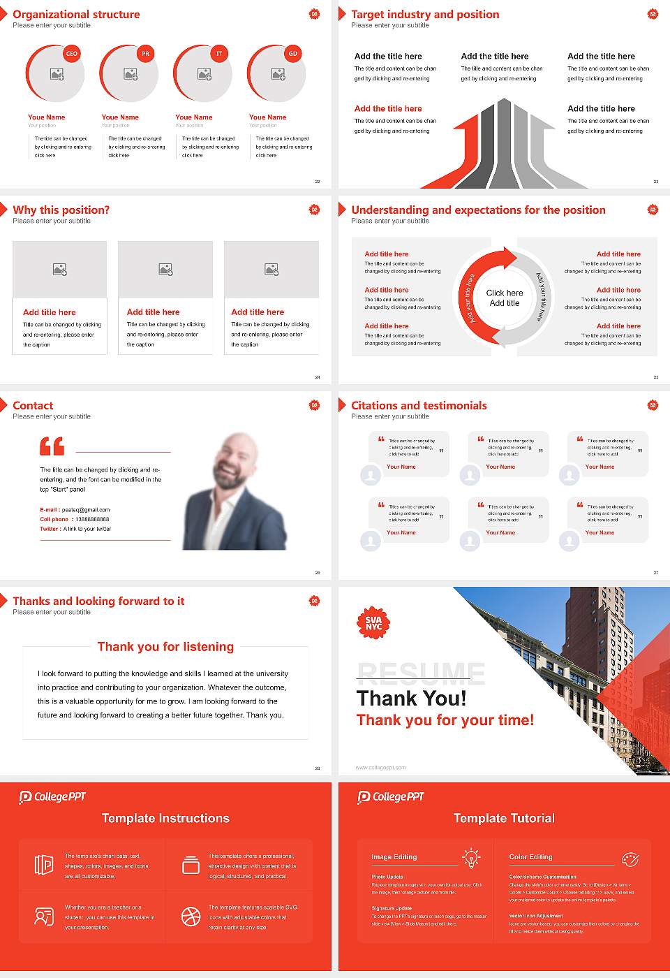 School of Visual Arts Resume PPT Template16:9 ratio PPT effect preview image4