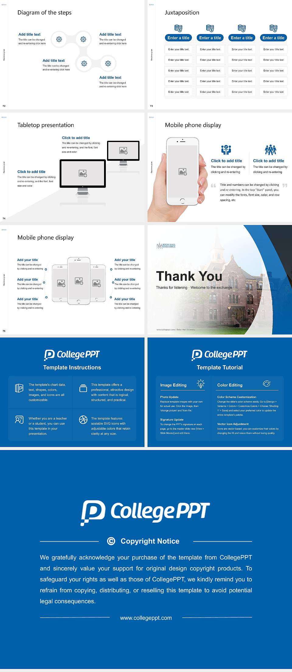 Seton Hall University Competition/Entrepreneurship Contest PPT Template4:3 ratio PPT effect preview image9