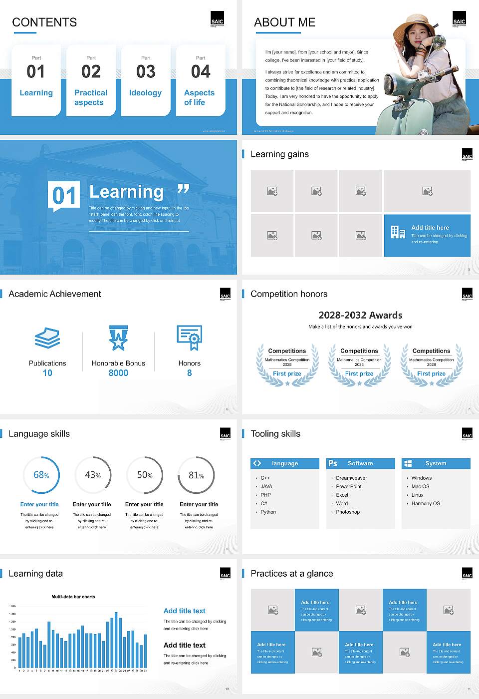 School of the Art Institute of Chicago National Scholarship Defense PPT Template16:9 ratio PPT effect preview image2