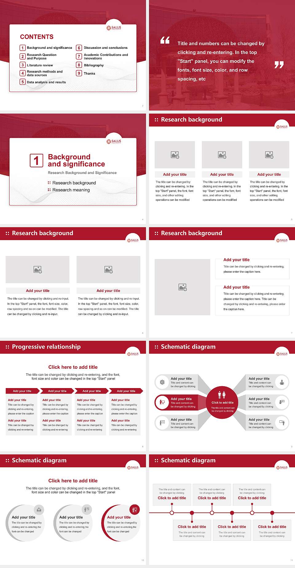 Salus University Graduation Thesis Defense PPT Template4:3 ratio PPT effect preview image2
