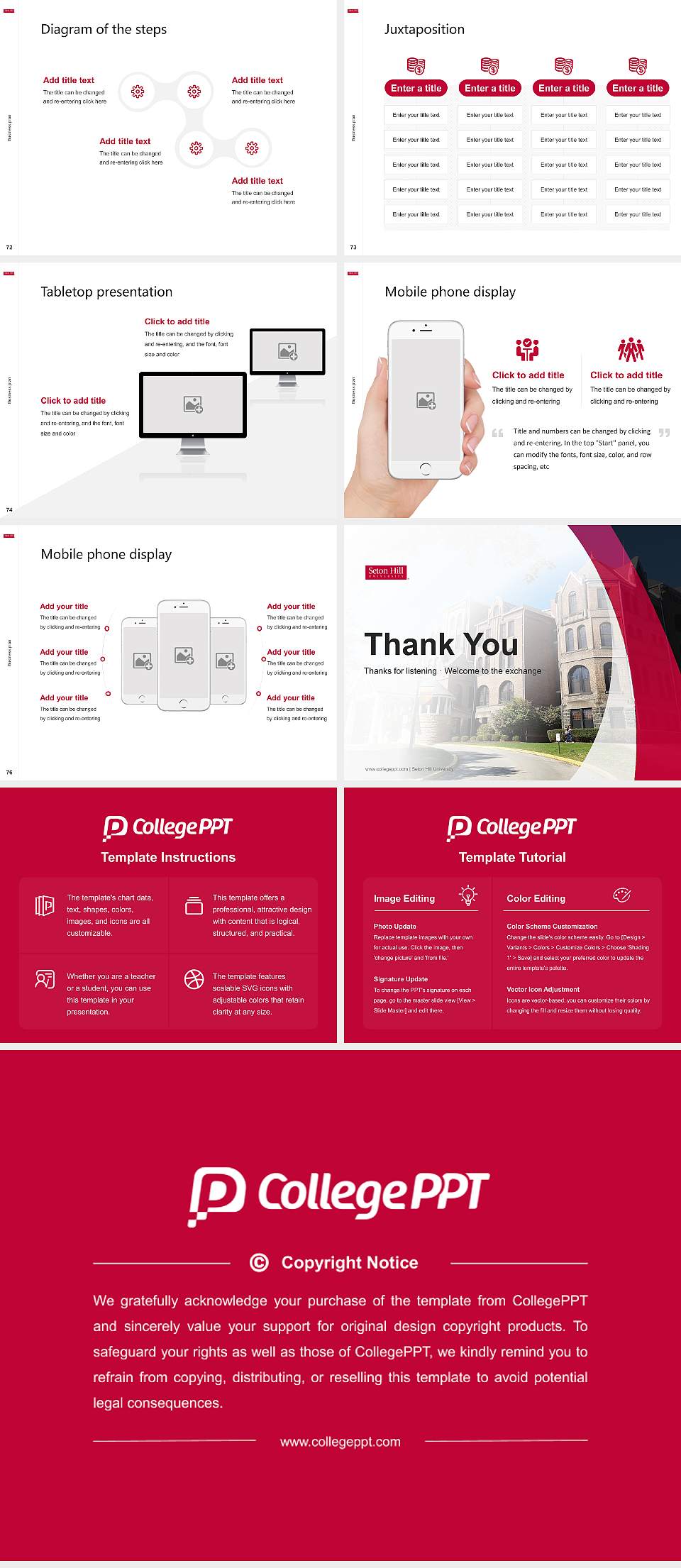 Seton Hill University Competition/Entrepreneurship Contest PPT Template4:3 ratio PPT effect preview image9