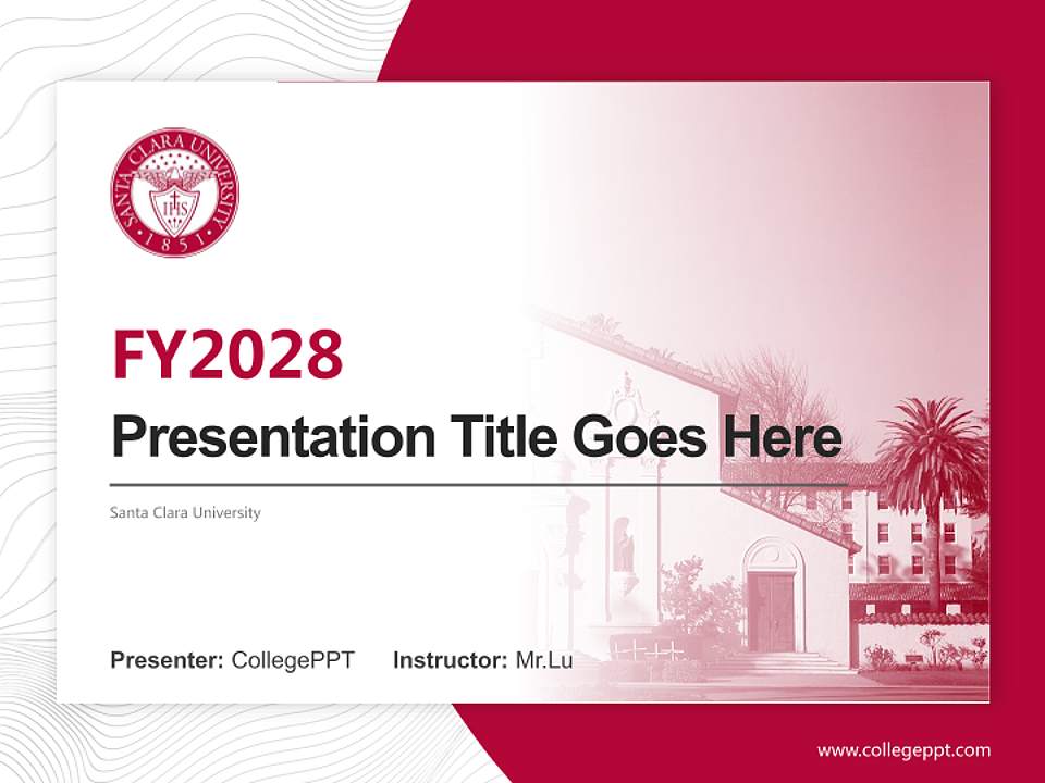 Santa Clara University Academic Presentation/Research Findings Report PPT Template4:3 ratio PPT effect preview image5