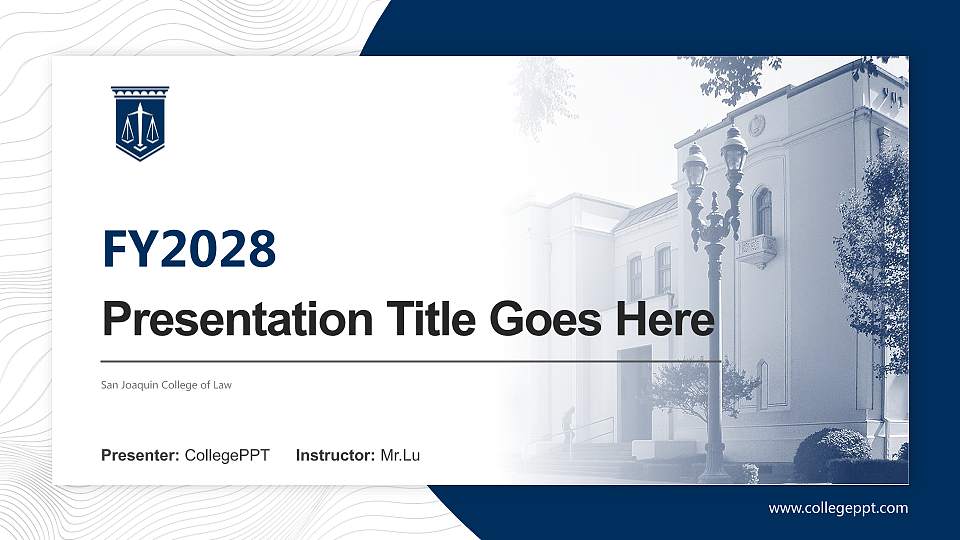 San Joaquin College of Law Academic Presentation/Research Findings Report PPT Template16:9 ratio PPT effect preview image