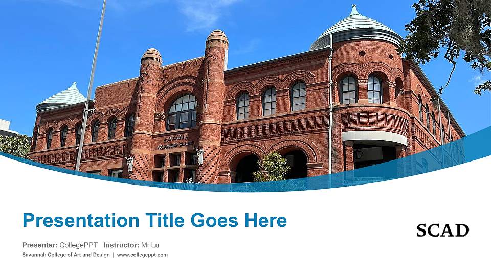 Savannah College of Art and Design Course/Courseware Creation PPT Template16:9 ratio PPT effect preview image