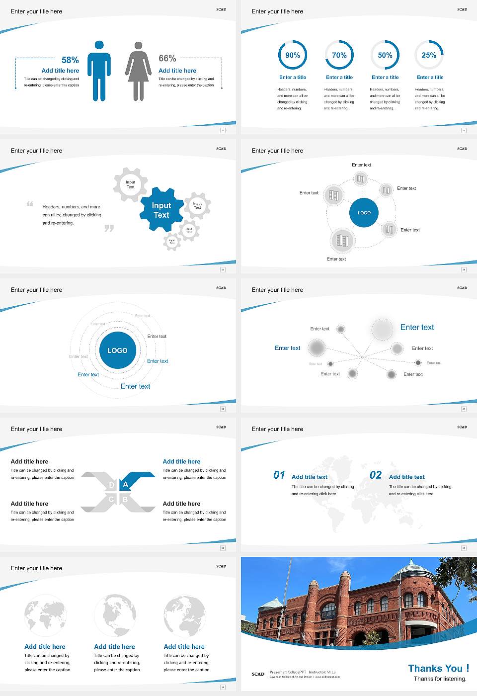 Savannah College of Art and Design Course/Courseware Creation PPT Template16:9 ratio PPT effect preview image4