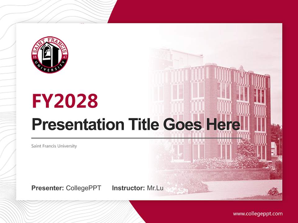 Saint Francis University Academic Presentation/Research Findings Report PPT Template4:3 ratio PPT effect preview image5