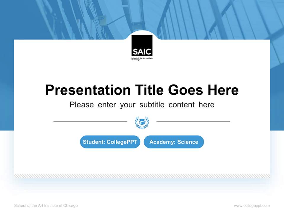 School of the Art Institute of Chicago National Scholarship Defense PPT Template4:3 ratio PPT effect preview image4