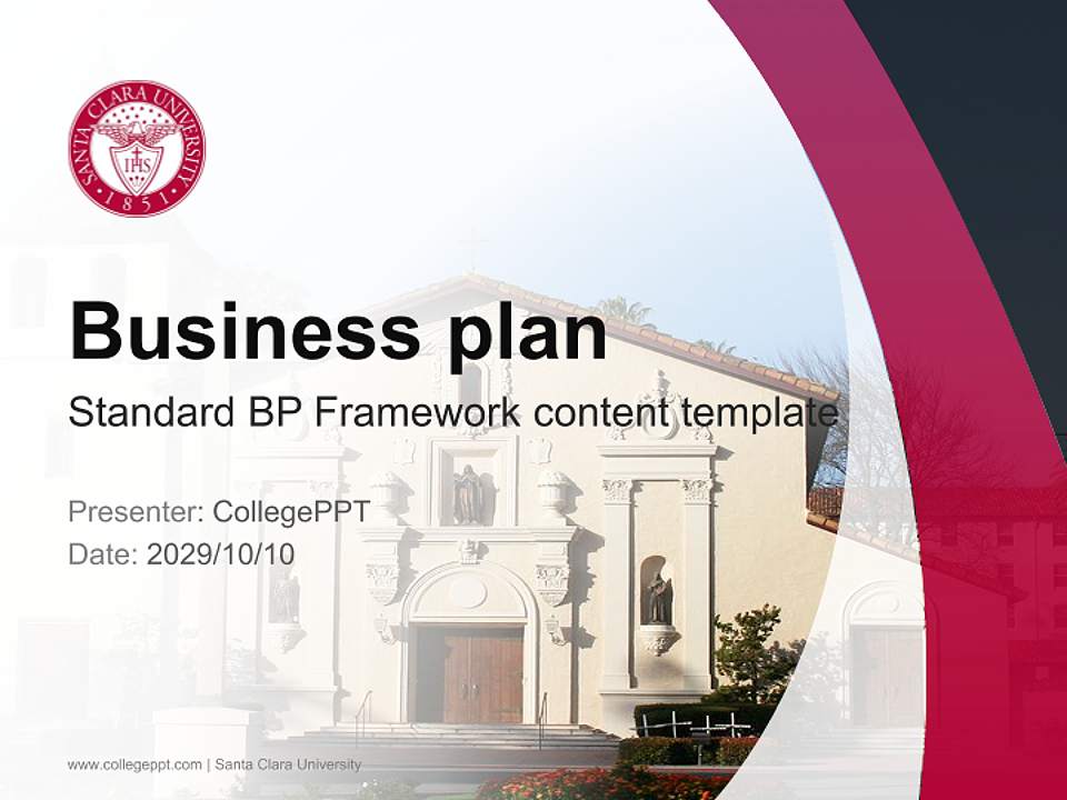 Santa Clara University Competition/Entrepreneurship Contest PPT Template4:3 ratio PPT effect preview image9