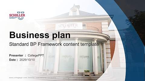 Schiller International University Competition/Entrepreneurship Contest PPT Template