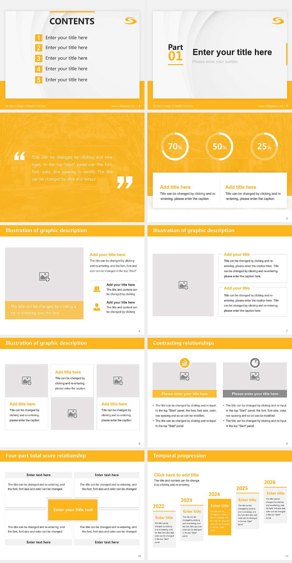 Sentara College of Health Sciences Thesis Proposal/Graduation Defense PPT Template4:3 ratio PPT effect preview image2