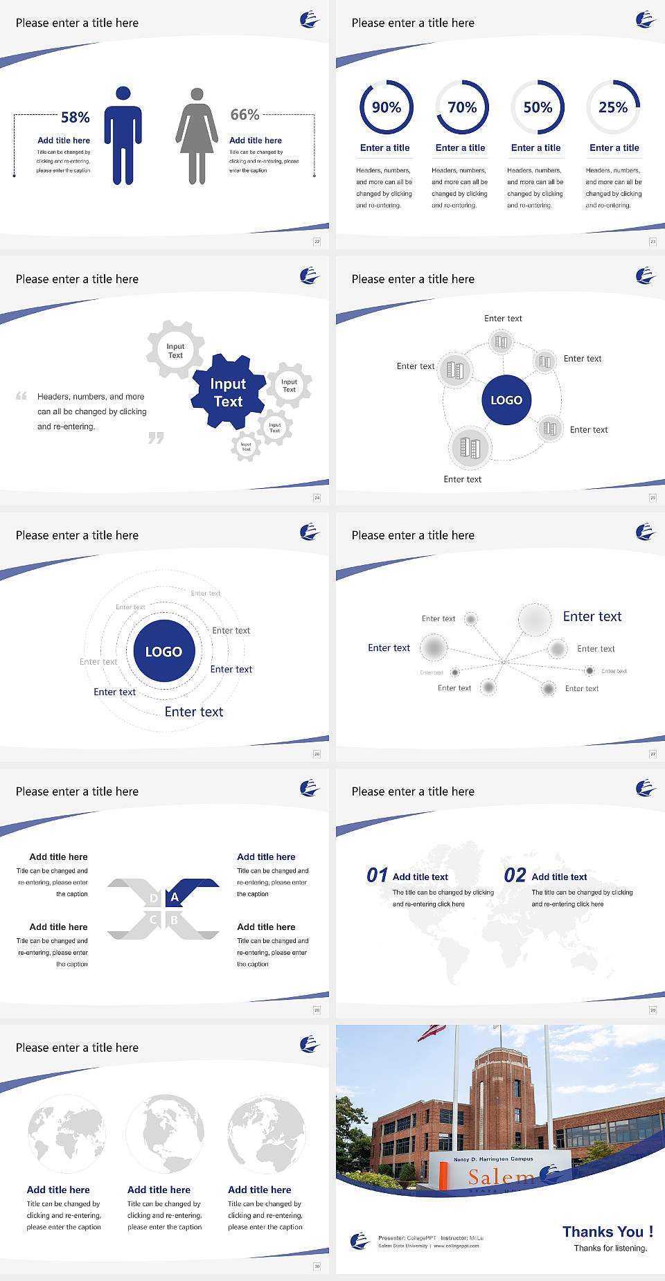 Salem State University Course/Courseware Creation PPT Template4:3 ratio PPT effect preview image4