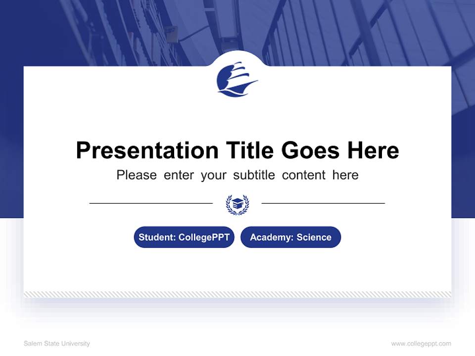 Salem State University National Scholarship Defense PPT Template4:3 ratio PPT effect preview image4