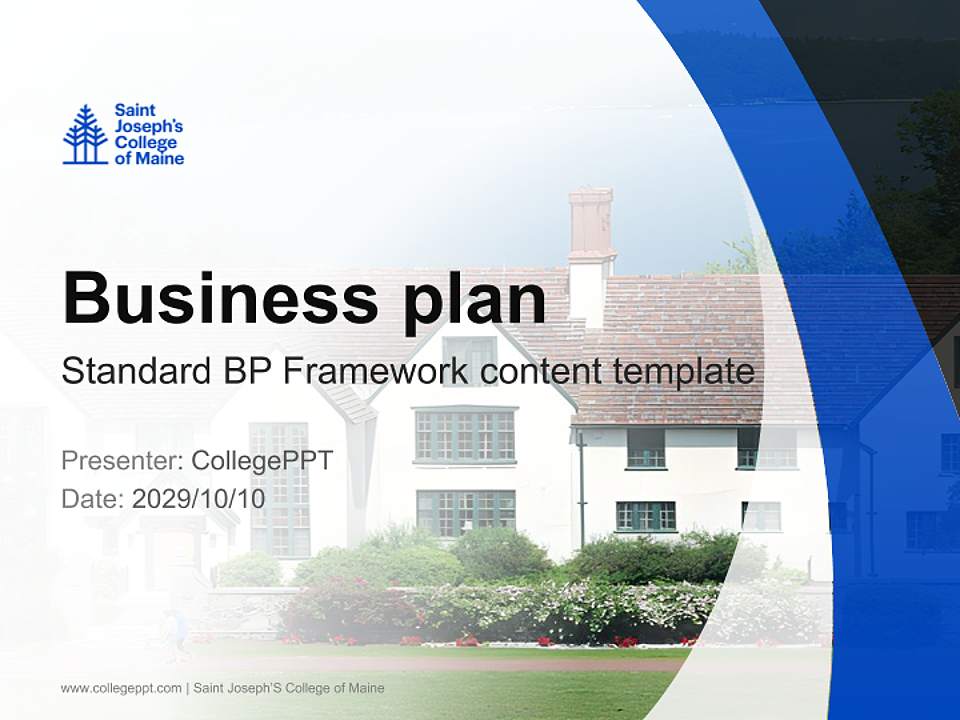 Saint Joseph’S College of Maine Competition/Entrepreneurship Contest PPT Template4:3 ratio PPT effect preview image9