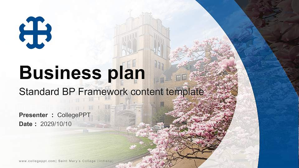 Saint Mary’s College (Indiana) Competition/Entrepreneurship Contest PPT Template16:9 ratio PPT effect preview image