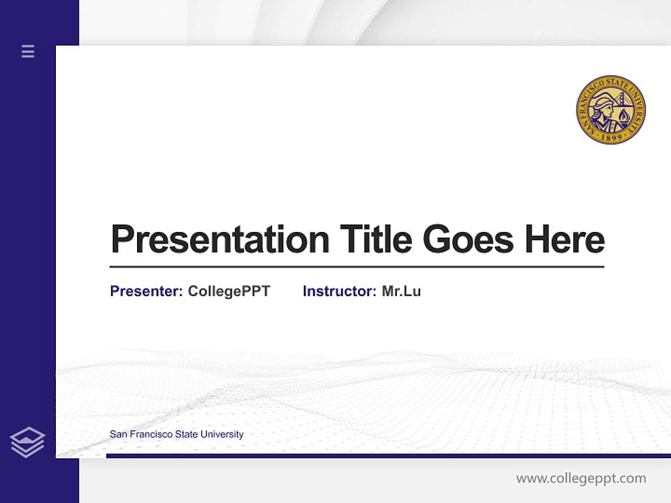 San Francisco State University Thesis Proposal/Graduation Defense PPT Template4:3 ratio PPT effect preview image5