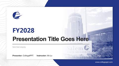 Salem State University Academic Presentation/Research Findings Report PPT Template