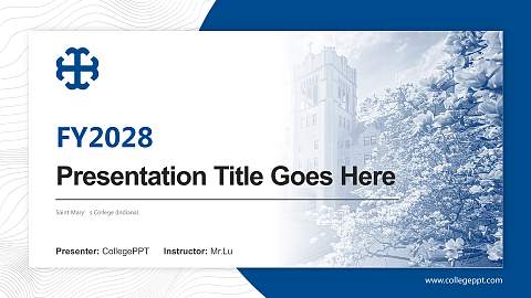 Saint Mary’s College (Indiana) Academic Presentation/Research Findings Report PPT Template
