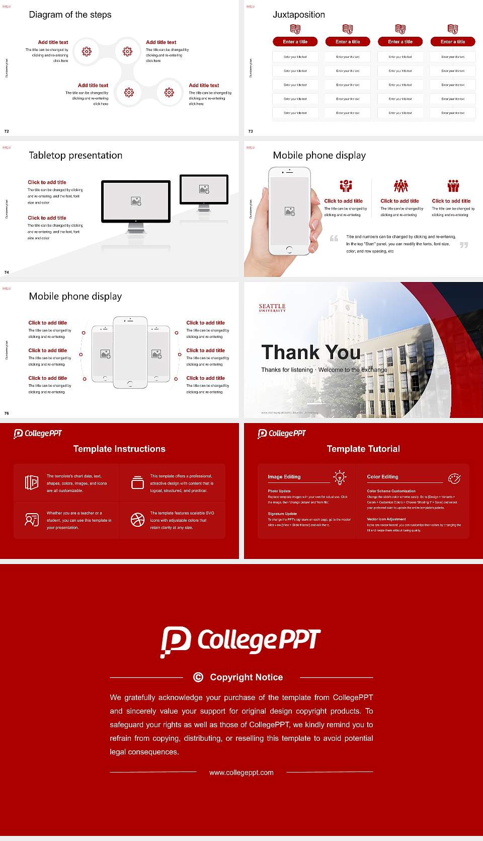 Seattle University Competition/Entrepreneurship Contest PPT Template16:9 ratio PPT effect preview image9