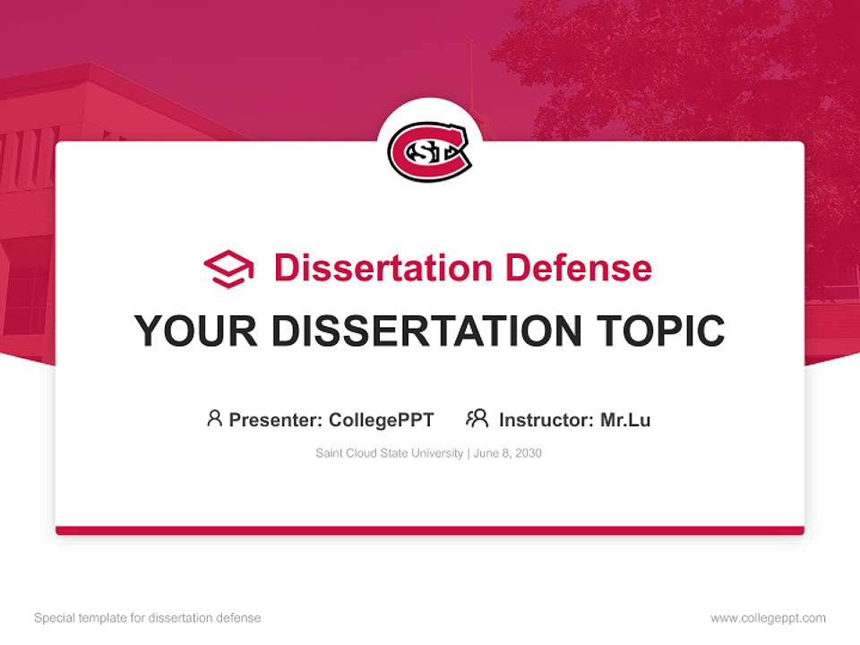 Saint Cloud State University Graduation Thesis Defense PPT Template4:3 ratio PPT effect preview image7