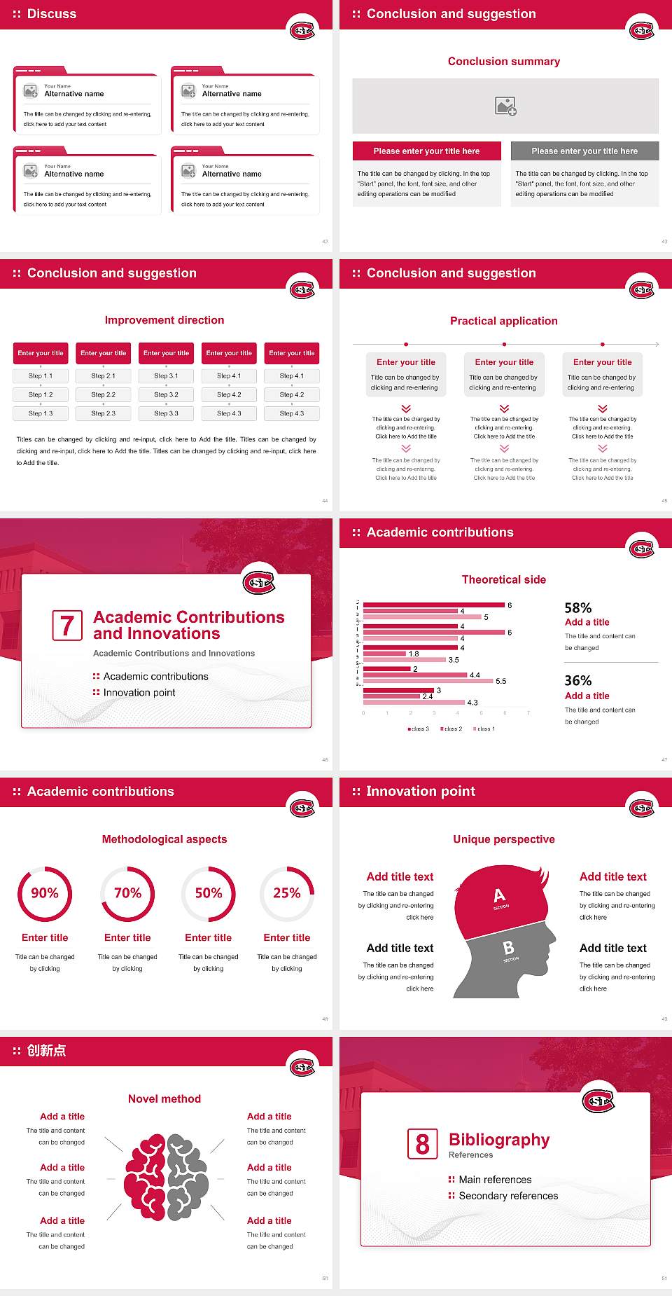 Saint Cloud State University Graduation Thesis Defense PPT Template4:3 ratio PPT effect preview image6