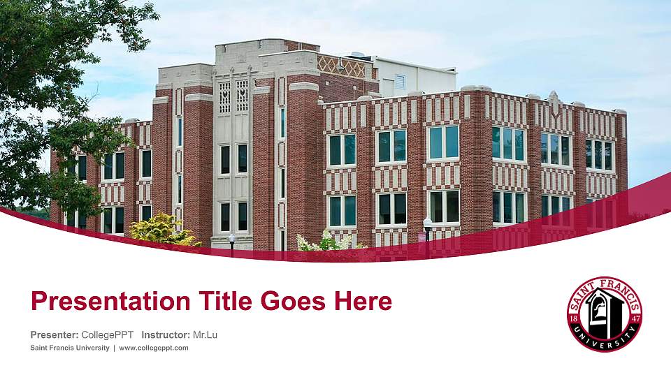 Saint Francis University Course/Courseware Creation PPT Template16:9 ratio PPT effect preview image