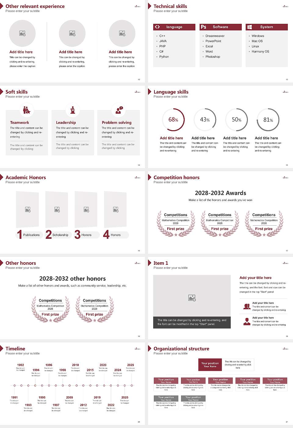 Seattle Pacific University Resume PPT Template16:9 ratio PPT effect preview image3