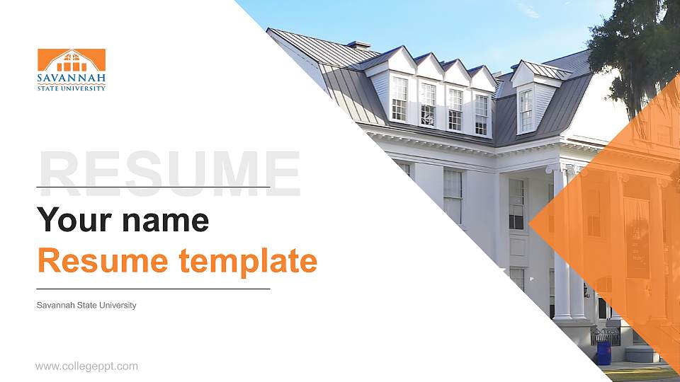 Savannah State University Resume PPT Template16:9 ratio PPT effect preview image