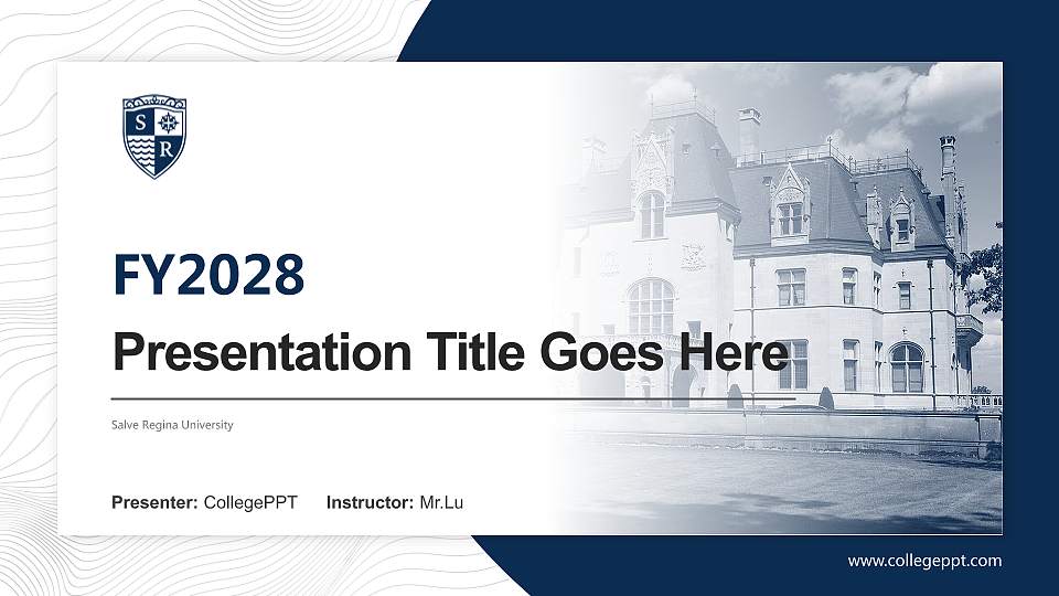 Salve Regina University Academic Presentation/Research Findings Report PPT Template16:9 ratio PPT effect preview image