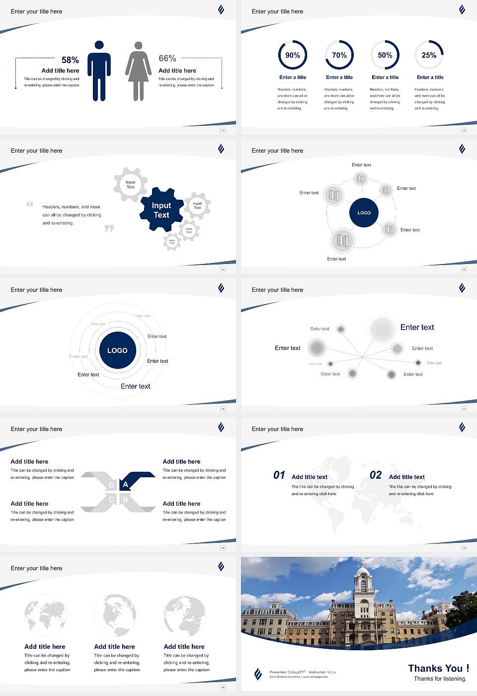 Saint Elizabeth University Course/Courseware Creation PPT Template16:9 ratio PPT effect preview image4