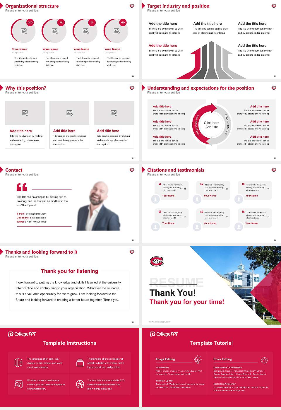 Saint Cloud State University Resume PPT Template16:9 ratio PPT effect preview image4