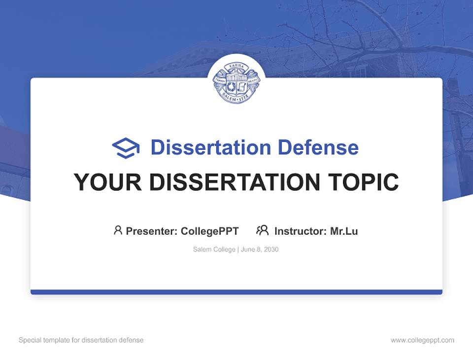 Salem College Graduation Thesis Defense PPT Template4:3 ratio PPT effect preview image7