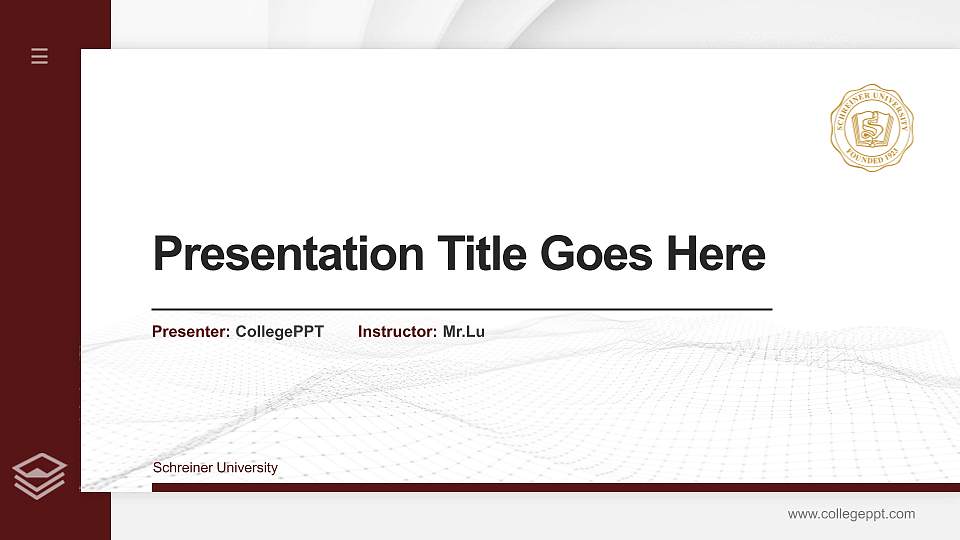 Schreiner University Thesis Proposal/Graduation Defense PPT Template16:9 ratio PPT effect preview image