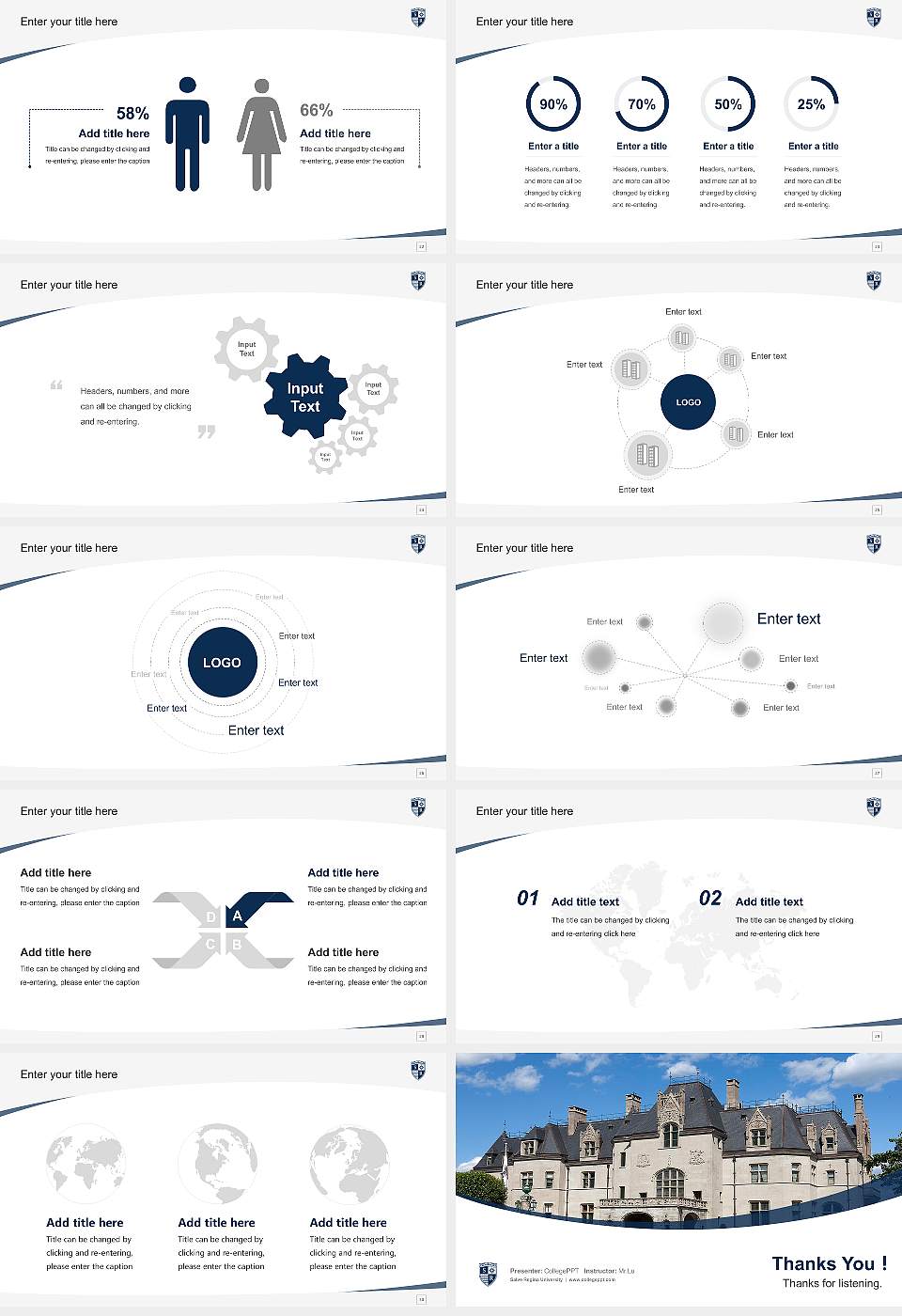 Salve Regina University Course/Courseware Creation PPT Template16:9 ratio PPT effect preview image4