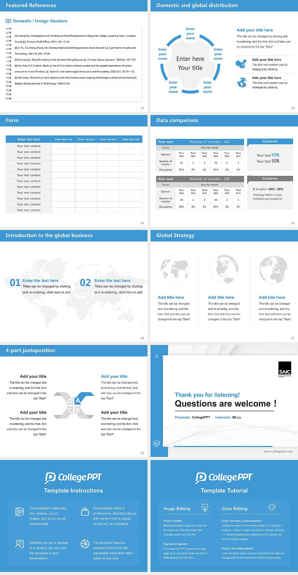 School of the Art Institute of Chicago Thesis Proposal/Graduation Defense PPT Template4:3 ratio PPT effect preview image4