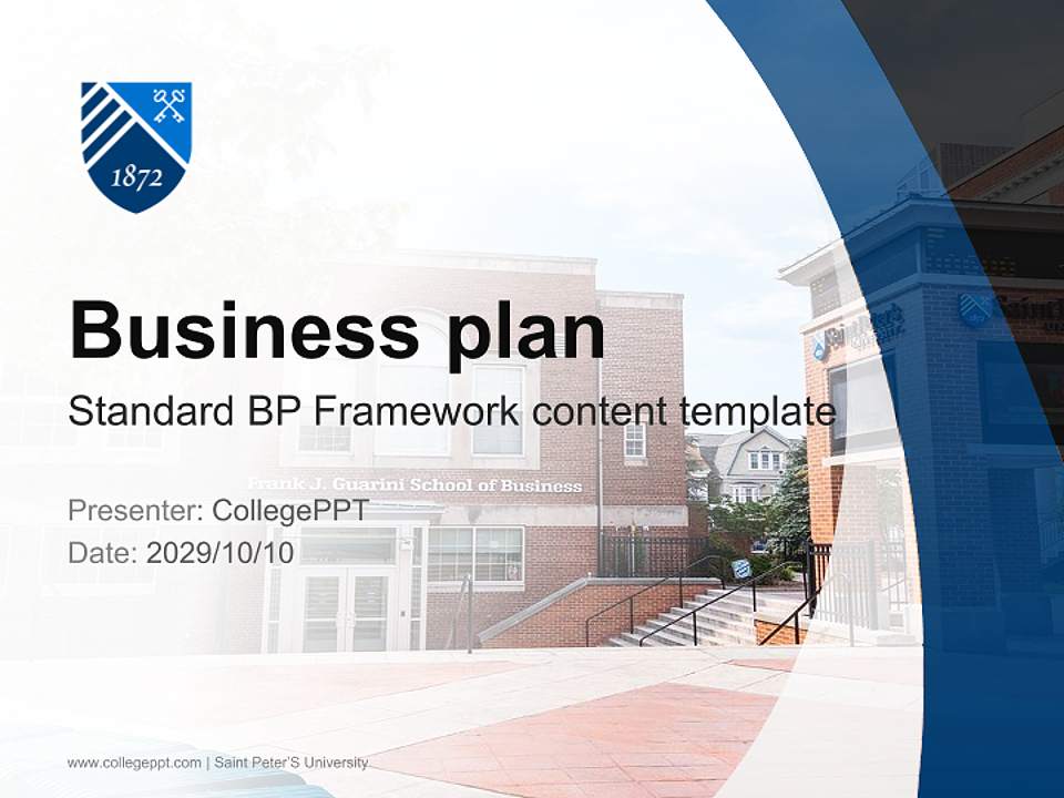 Saint Peter’S University Competition/Entrepreneurship Contest PPT Template4:3 ratio PPT effect preview image9