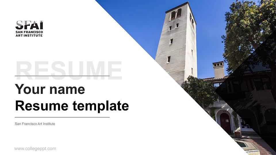 San Francisco Art Institute Resume PPT Template16:9 ratio PPT effect preview image