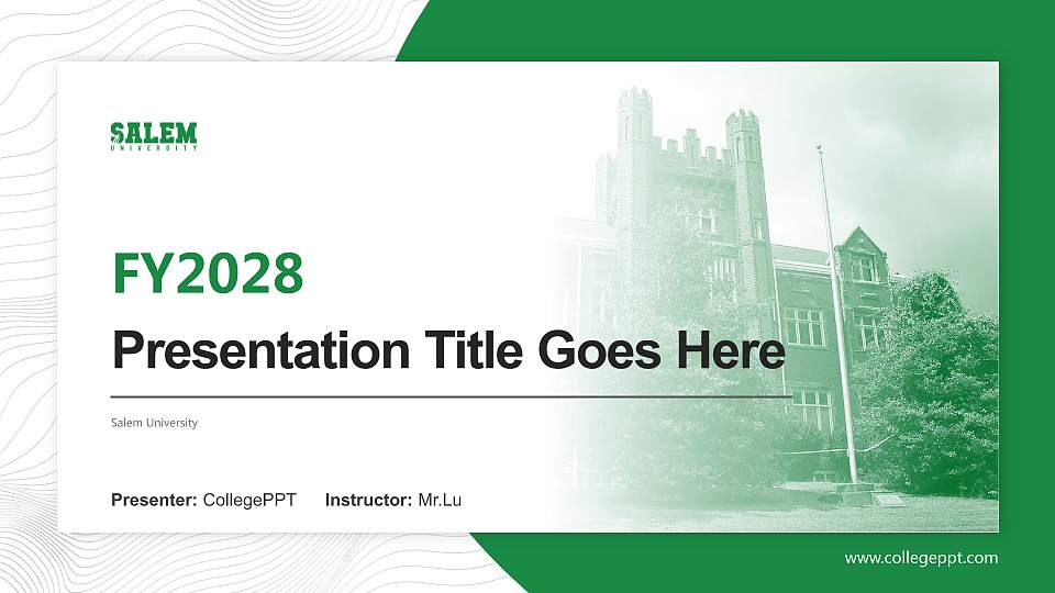 Salem University Academic Presentation/Research Findings Report PPT Template16:9 ratio PPT effect preview image